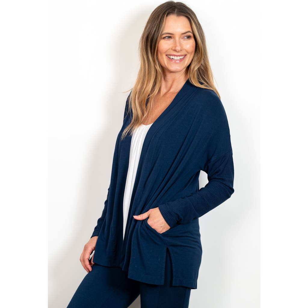 JJwinks BFF Open Front Lightweight Pocketed Cardigan in Navy  product