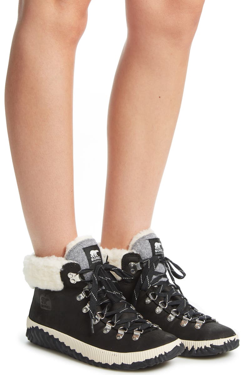 SOREL Out 'N About<sup>™</sup> Conquest Waterproof Bootie with Faux Fur Trim, Alternate, color,