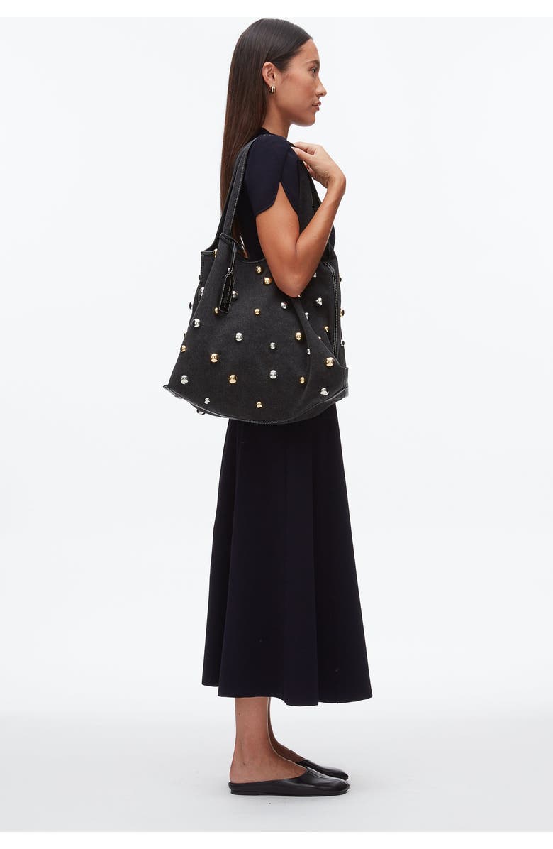 3.1 Phillip Lim Dome Embellishment Market Tote Bag, Alternate, color, Black