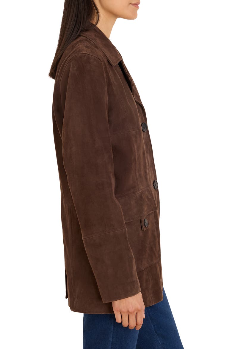 Mod Suede Coat, Alternate, color, CHOCOLATE