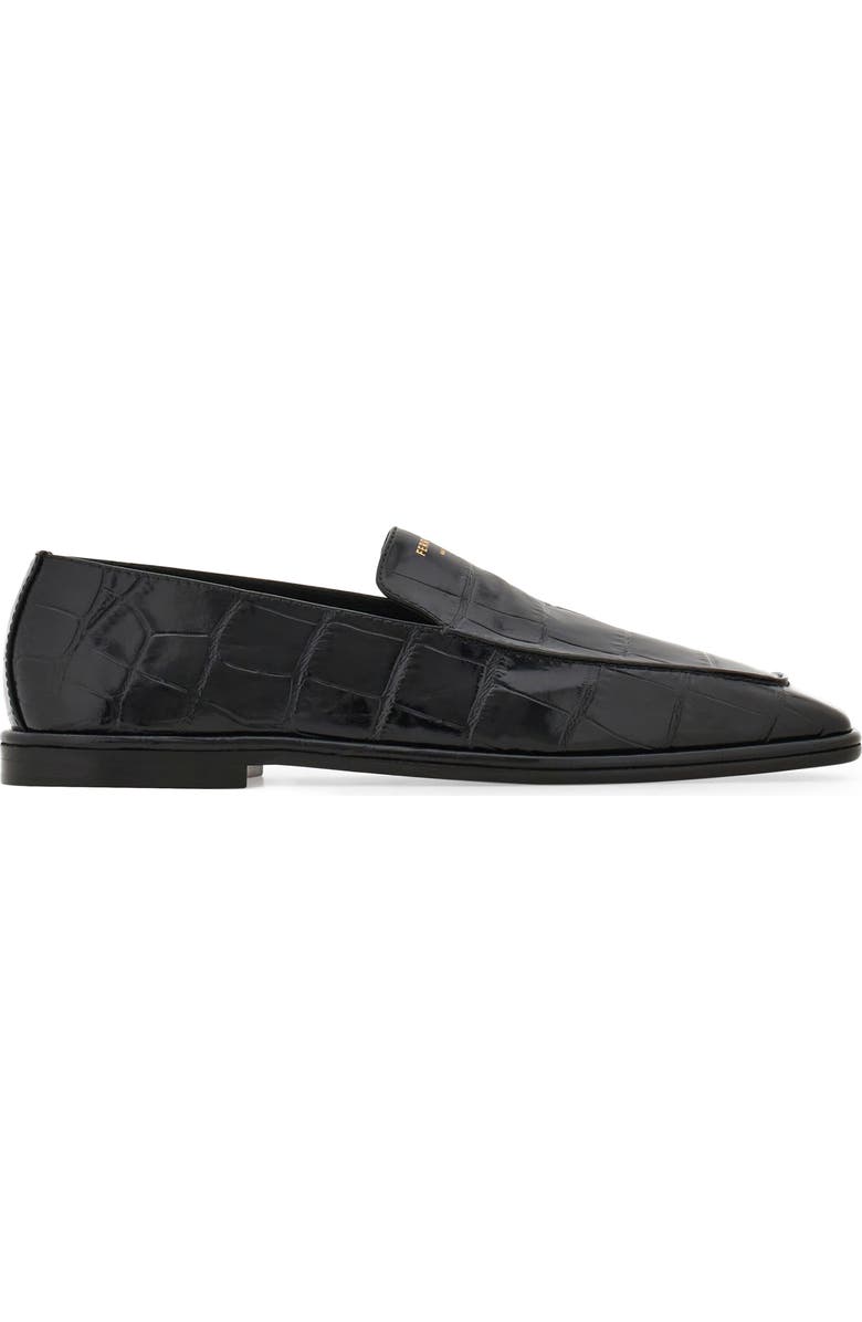 FERRAGAMO Croc Embossed Apron Toe Loafer, Alternate, color,