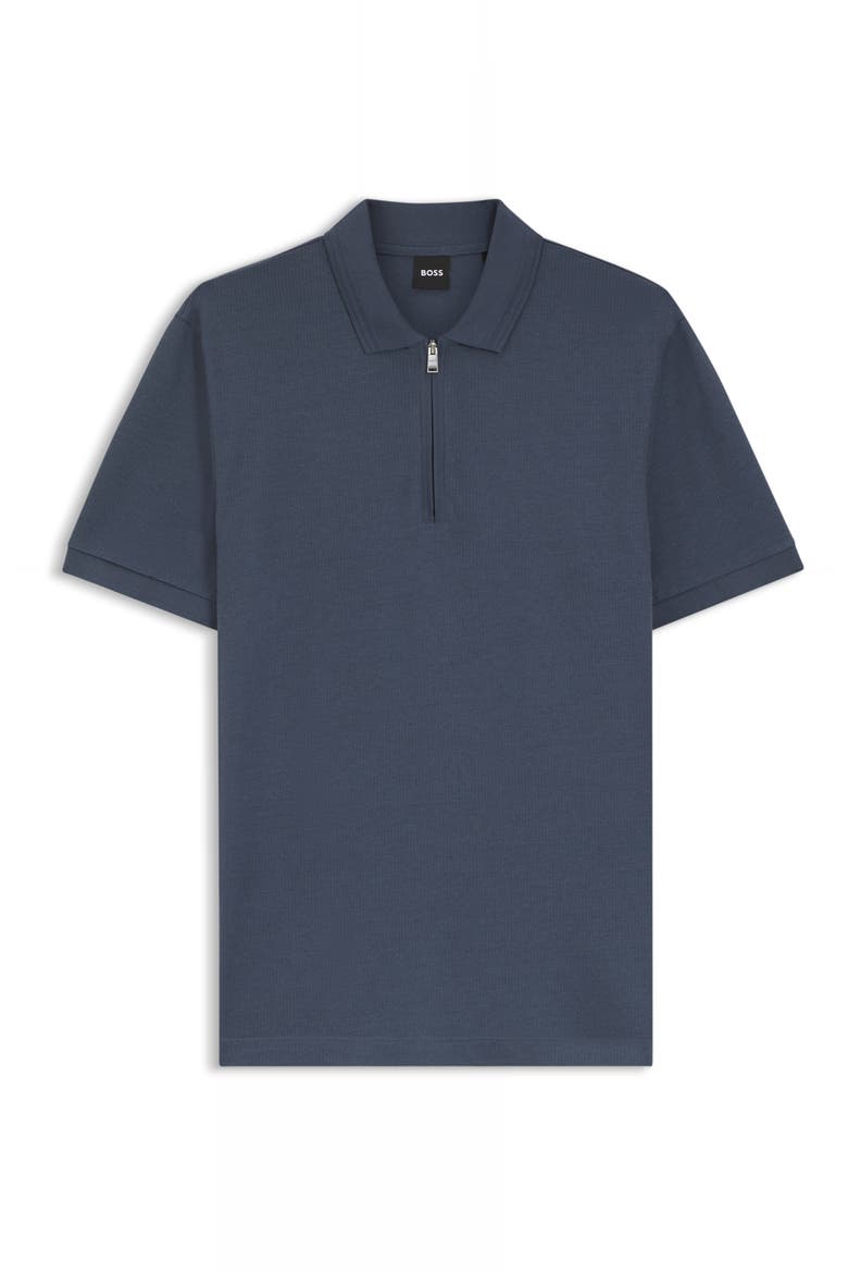 Paras Solid Lyocell & Cotton Zip Polo, Alternate, color, OPEN BLUE