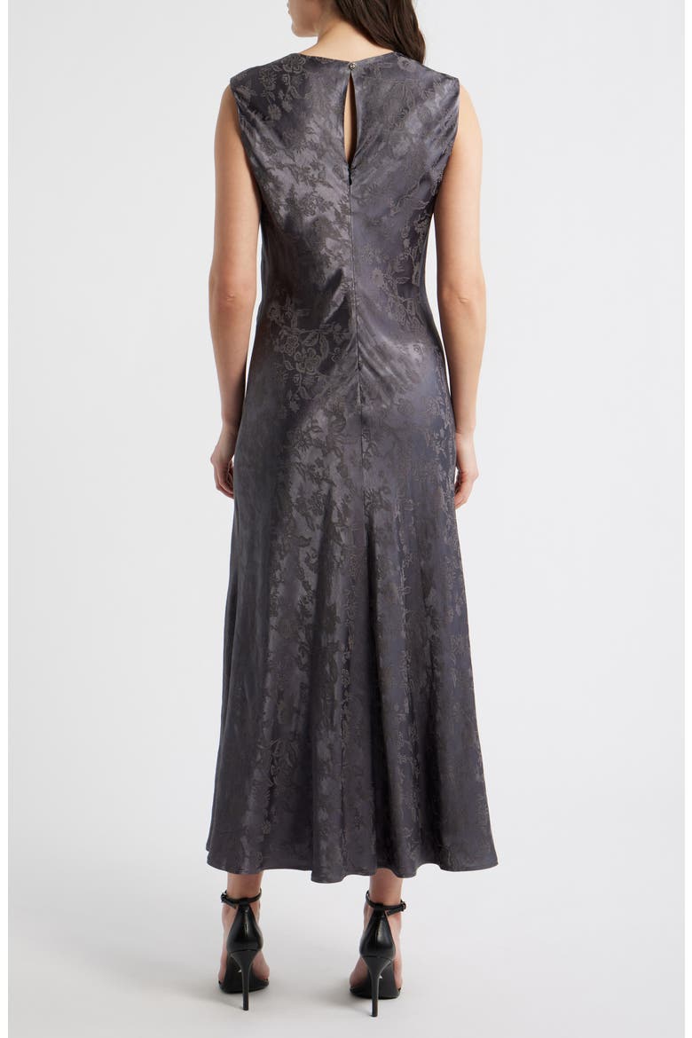 Textured Floral Damask Maxi Dress, Alternate, color, GREY