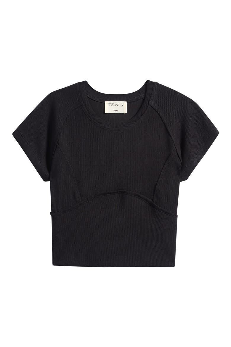 Kids' Rib Lapped Seam T-Shirt, Main, color, BLACK