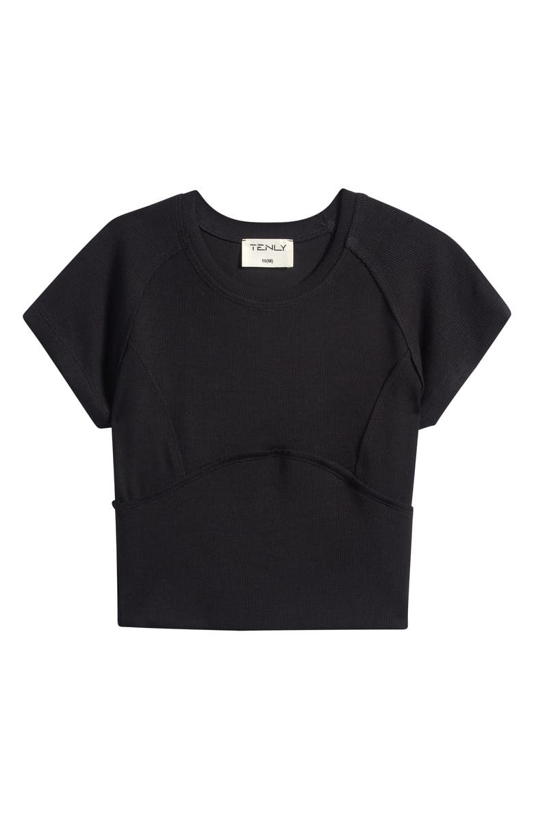 TENLY Kids' Rib Lapped Seam T-Shirt, Main, color, Black