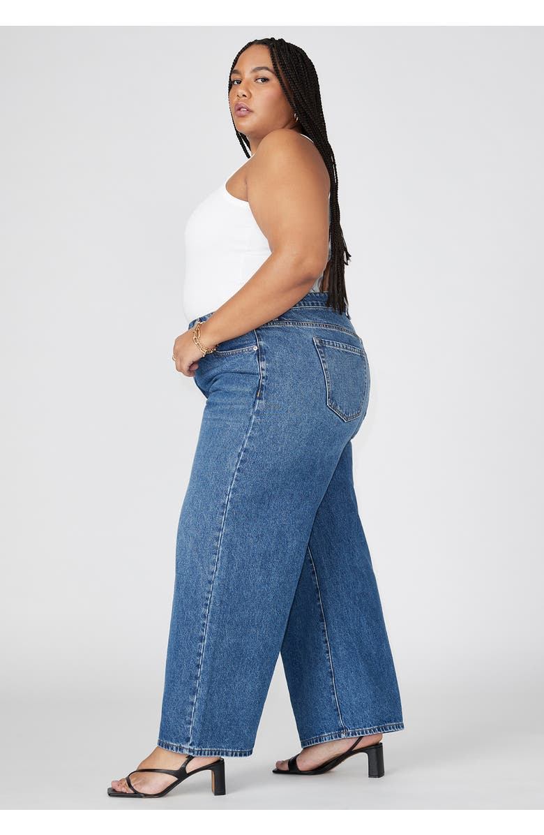 ELOQUII The Yvette Rigid Wide Leg Jean, Alternate, color, Dark Wash Denim