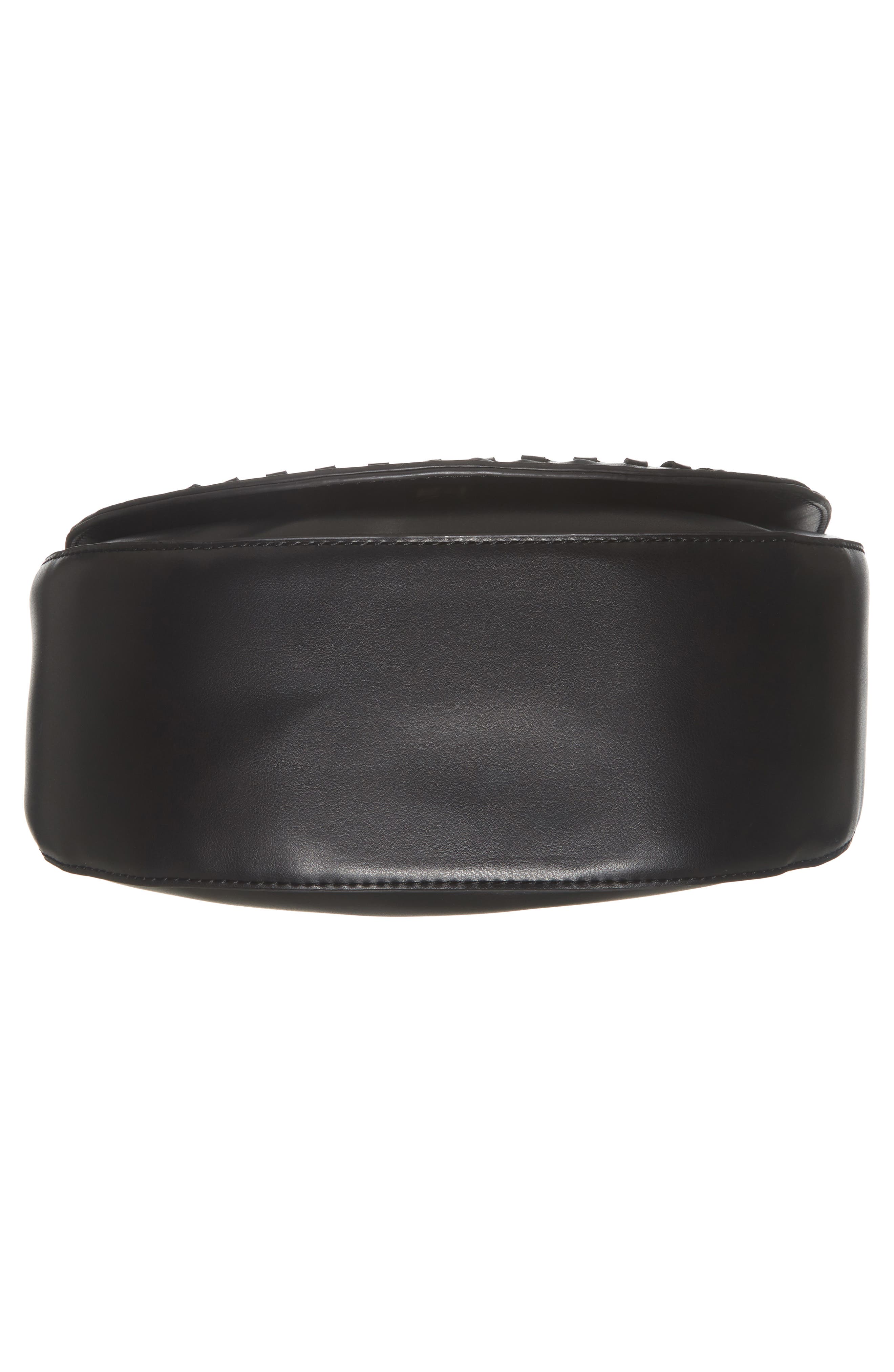 Clovey Faux Leather Saddlebag, Alternate, color, BLACK