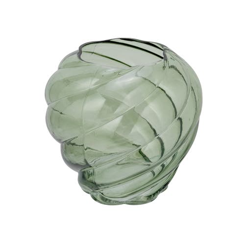 Storied Home Round Twisted Glass Vase, Green In Green