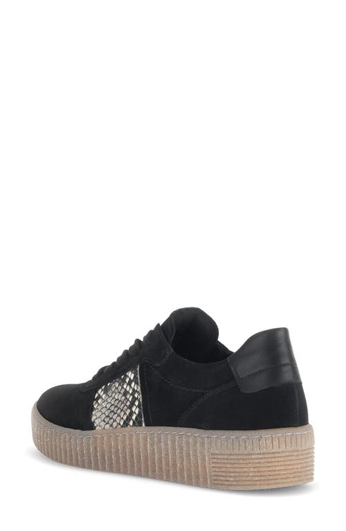 Gabor Low Top Sneaker In Black