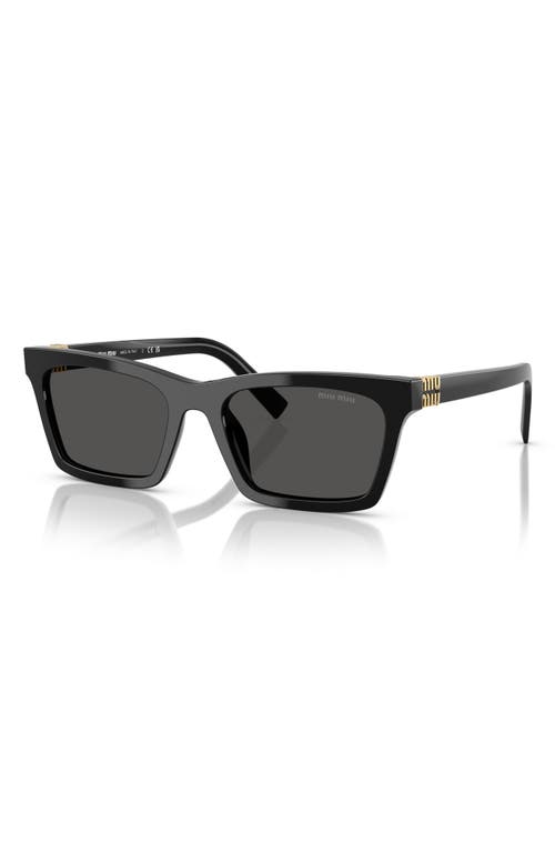Miu Miu 55mm Rectangular Sunglasses In Black