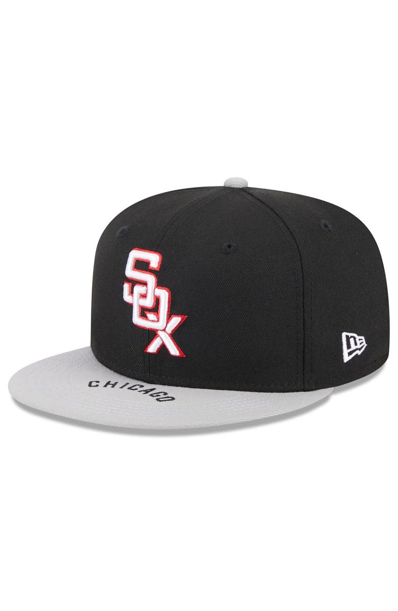 New Era Men's New Era Black/Gray Chicago White Sox On Deck 59FIFTY Fitted Hat, Alternate, color, Black