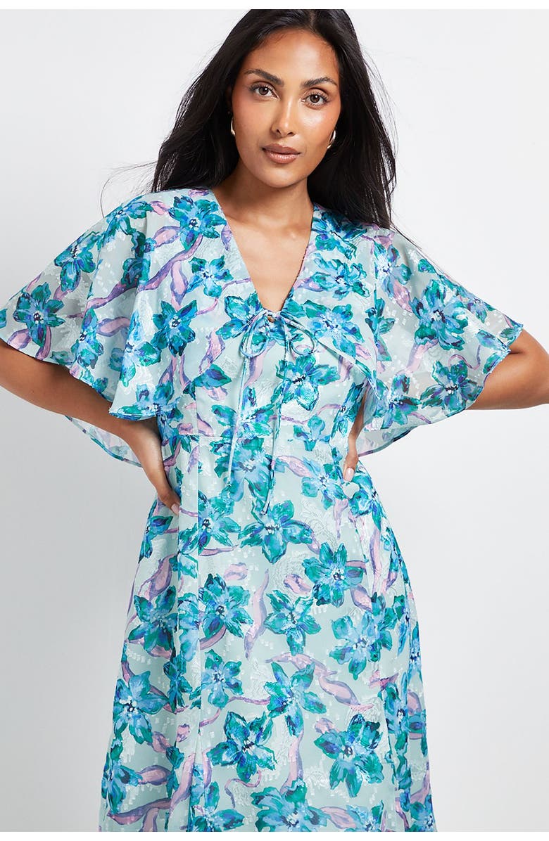 Wallis Petite Floral Midi Dress, Alternate, color, Mint