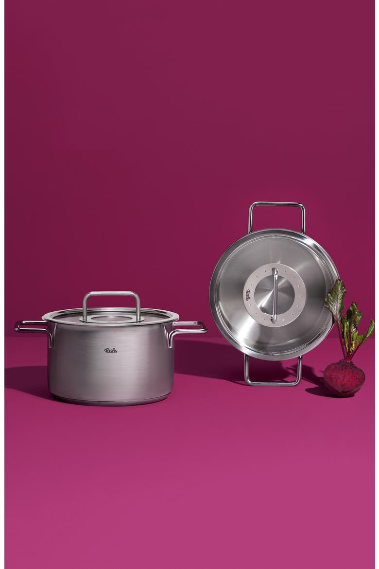 Pure Collection Stainless Steel Rondeau with Glass Lid, Alternate, color, Stainless Steel