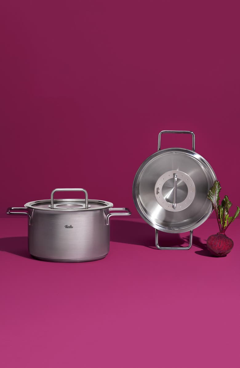 Fissler Pure Collection Stainless Steel Rondeau with Glass Lid, Alternate, color, Stainless Steel