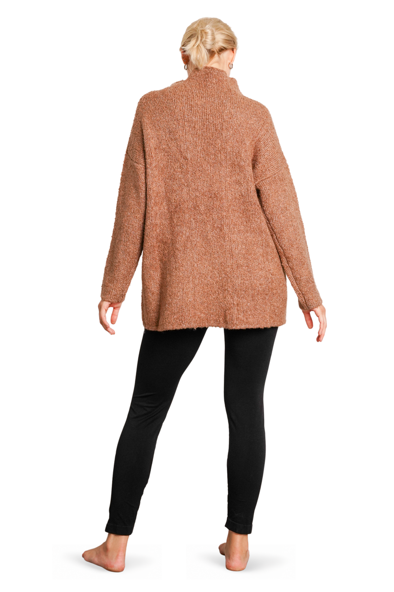 Lia Maternity & Nursing Turtleneck Sweater, Alternate, color, MOCHA