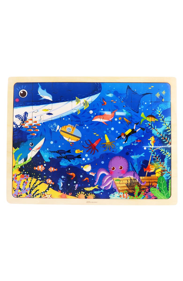 Leo & Friends Underwater Kid's Puzzle, 48-Pieces for 3-Years-Old+, Main, color, Blue