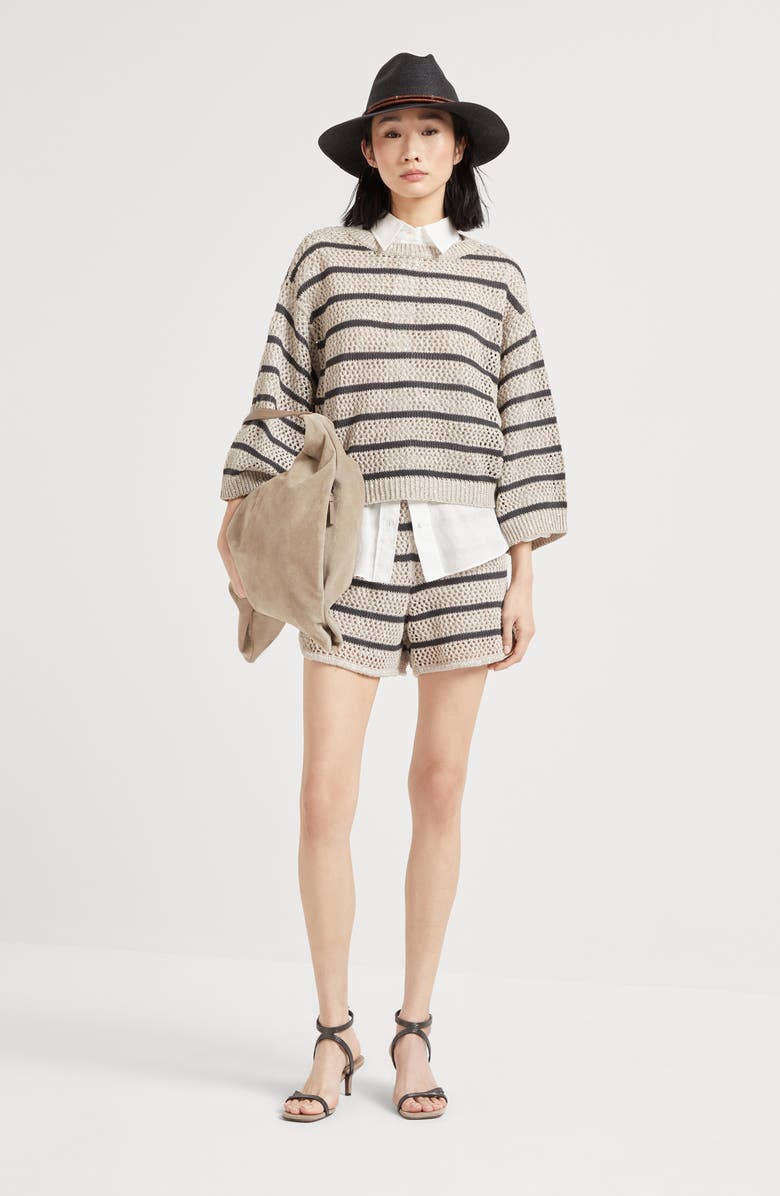 Brunello Cucinelli Dazzling Net sweater, Alternate, color, 