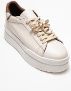 Forever & Always Shoes Laren Leather Buckle Sneakers