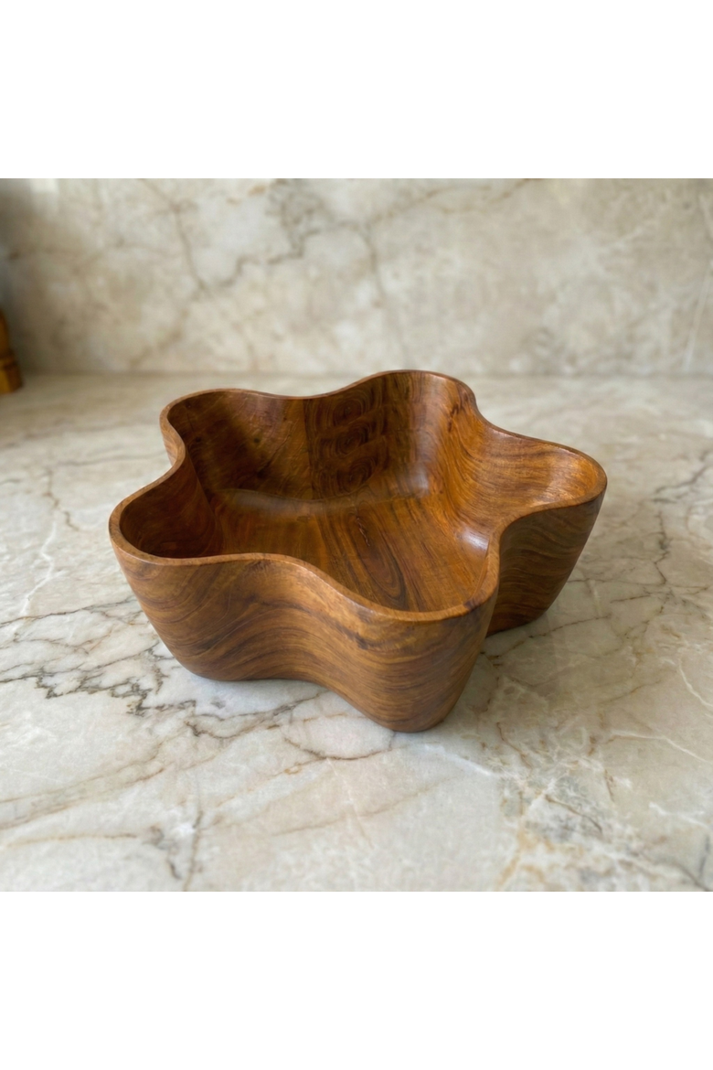 Wave Wood Bowl, Alternate, color, Walnut