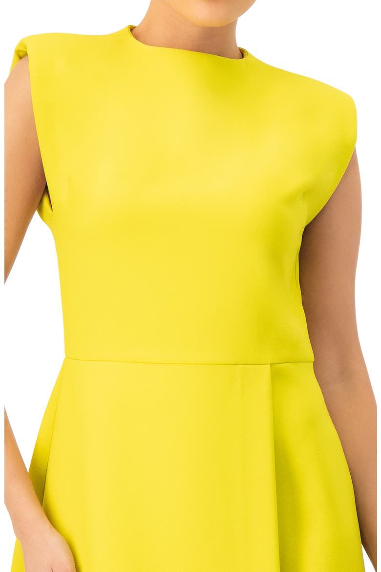 Solid Tailored A-Line Sleeveless Short Dress, Alternate, color, Greenish Yellow