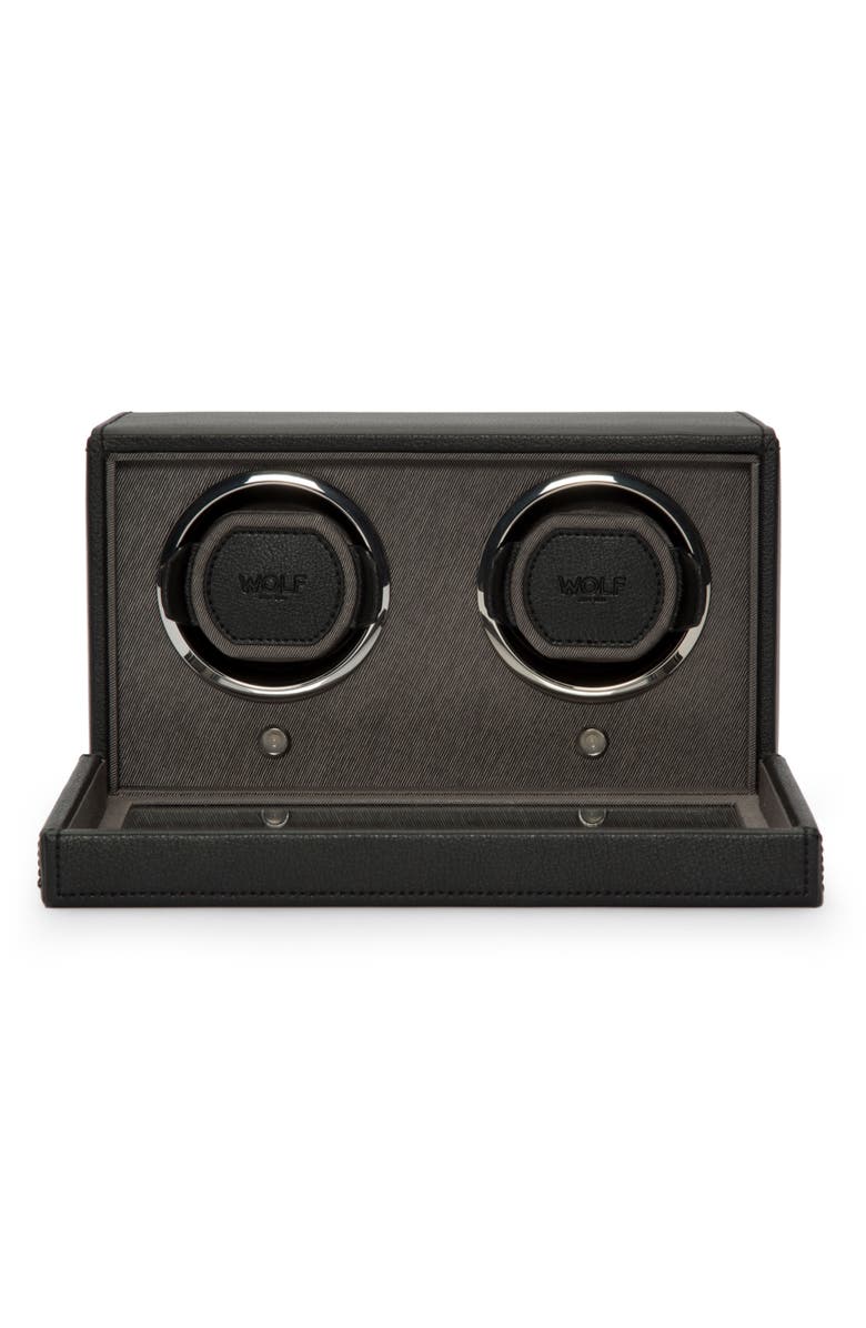 WOLF Cub Double Watch Winder with Cover, Alternate, color, Black