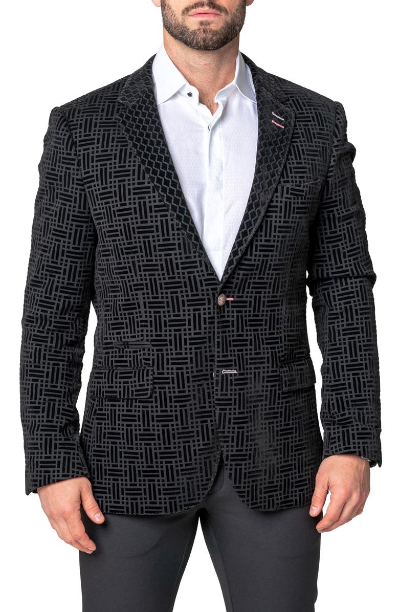 Maceoo Socrates Shadow Black Sport Coat, Main, color, Black