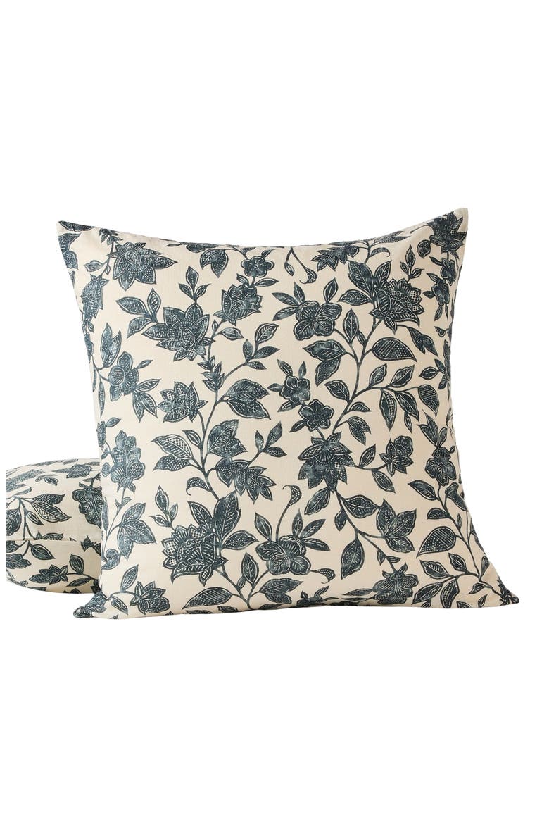 Ophelia Recycled Linen & Organic Cotton Print Sham, Main, color, MIDNIGHT INDIGO