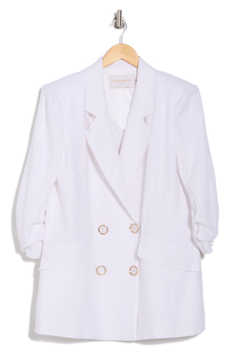 Gianni Double Breasted Blazer, Alternate, color, WHITE