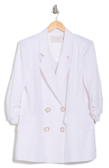 Ramy Brook Gianni Double Breasted Blazer In White