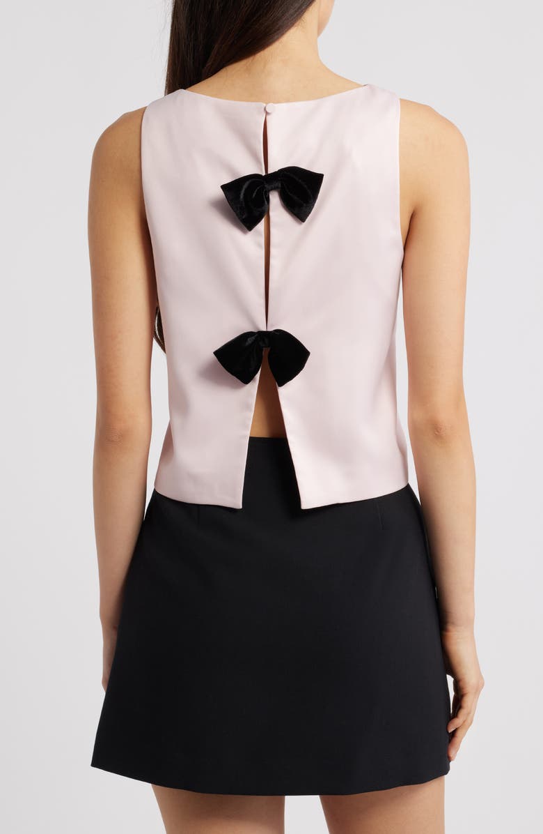 French Connection Velvet Bow Sleeveless Top, Alternate, color,