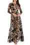 Ava Sequin Floral Embroidered Long Sleeve Gown
