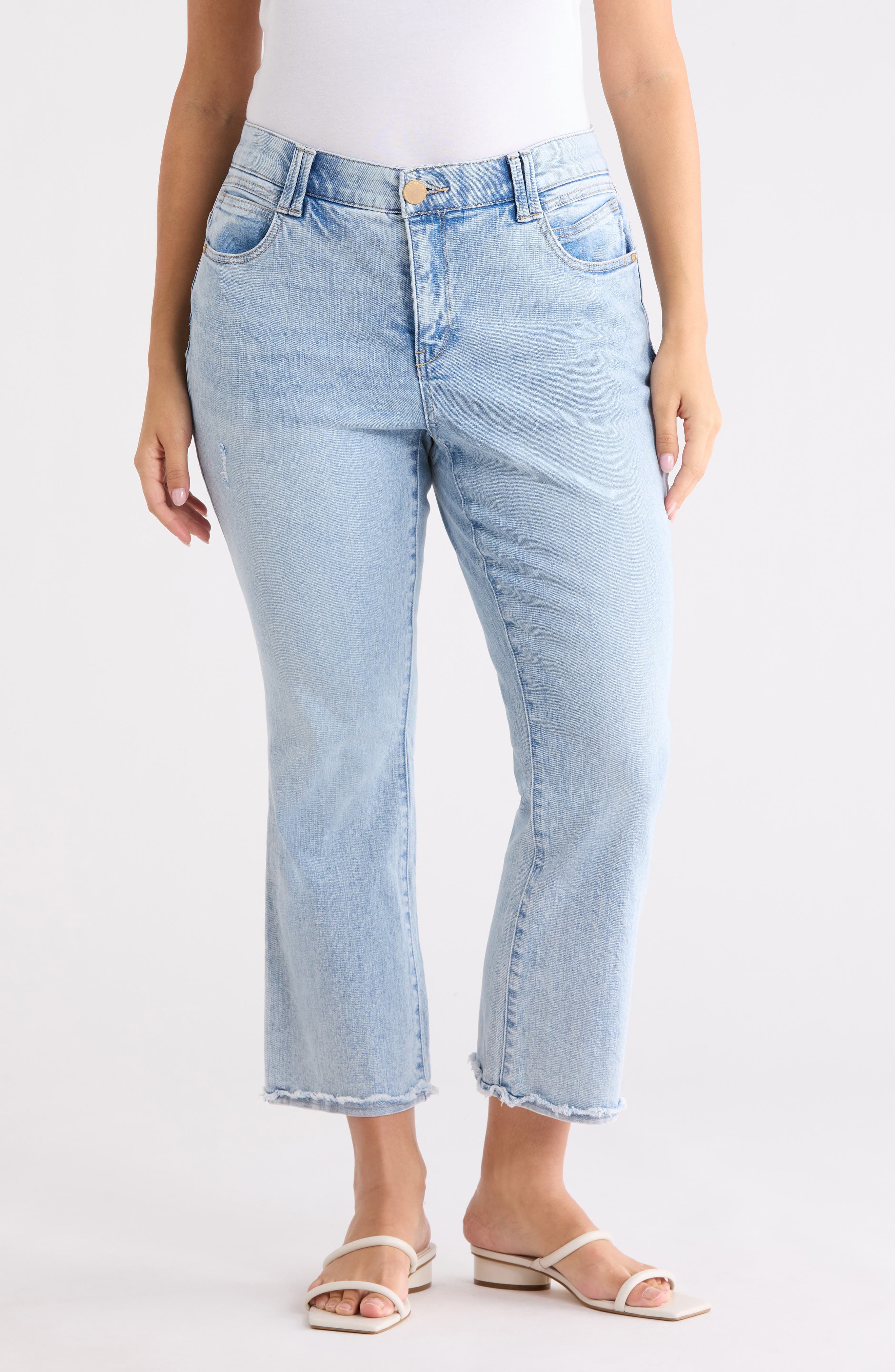 Democracy Scalloped Crop Flare Jeans