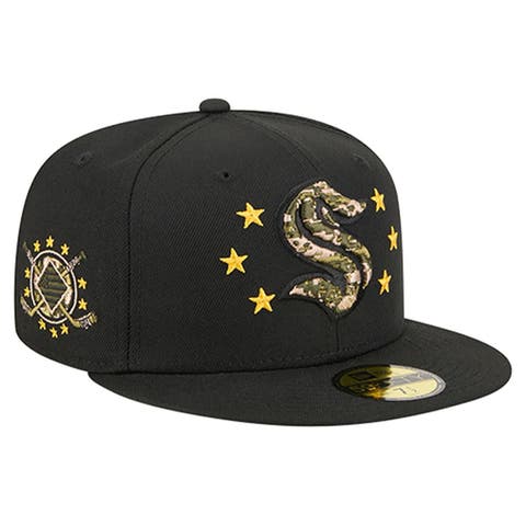 Men's New Era  Black Seattle Kraken Military Appreciation Digital Camo Stars 59FIFTY Fitted Hat