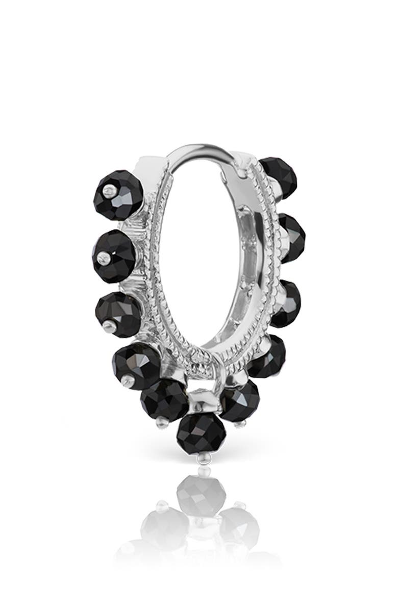 MARIA TASH Coronet 8mm Black Diamond Earring, Main, color, White Gold
