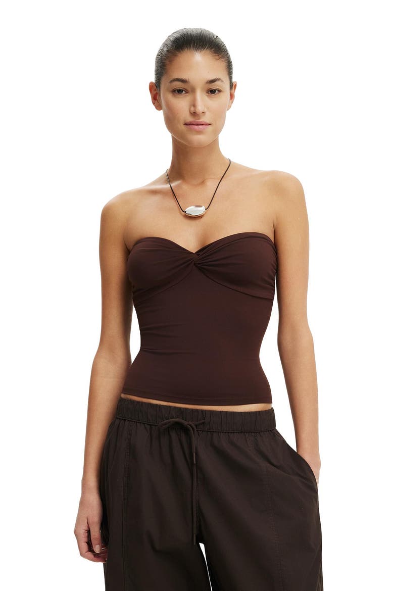 Women's Hold Me Twist Bandeau, Main, color, Dark Oak