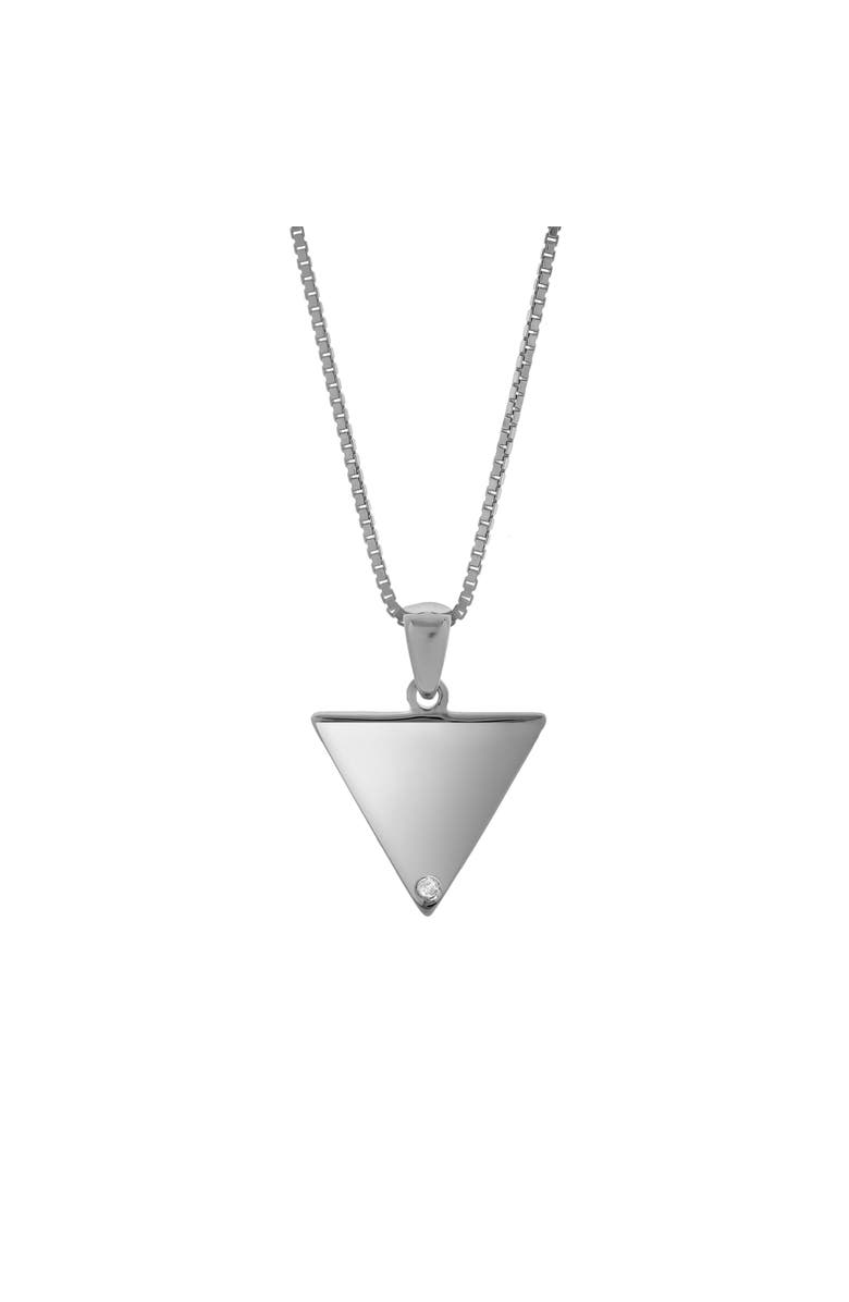 LuvMyJewelry Corinne Sterling Silver 0.01 Ct Diamond Triangle Pendant, Main, color, 925 Sterling Silver