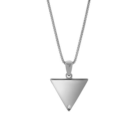 Corinne Sterling Silver 0.01 Ct Diamond Triangle Pendant