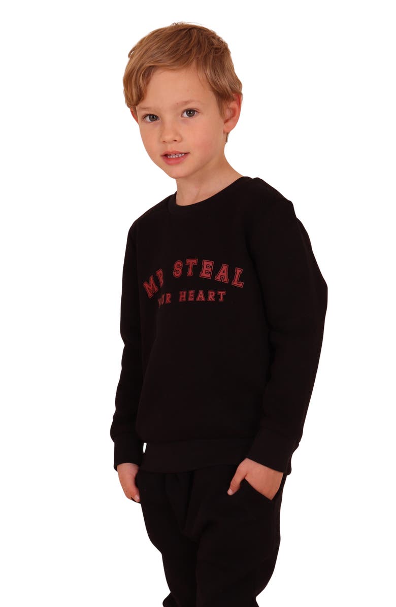 dot australia Kids' Mr Steal Hearts Sweatshirt, Alternate, color, Black