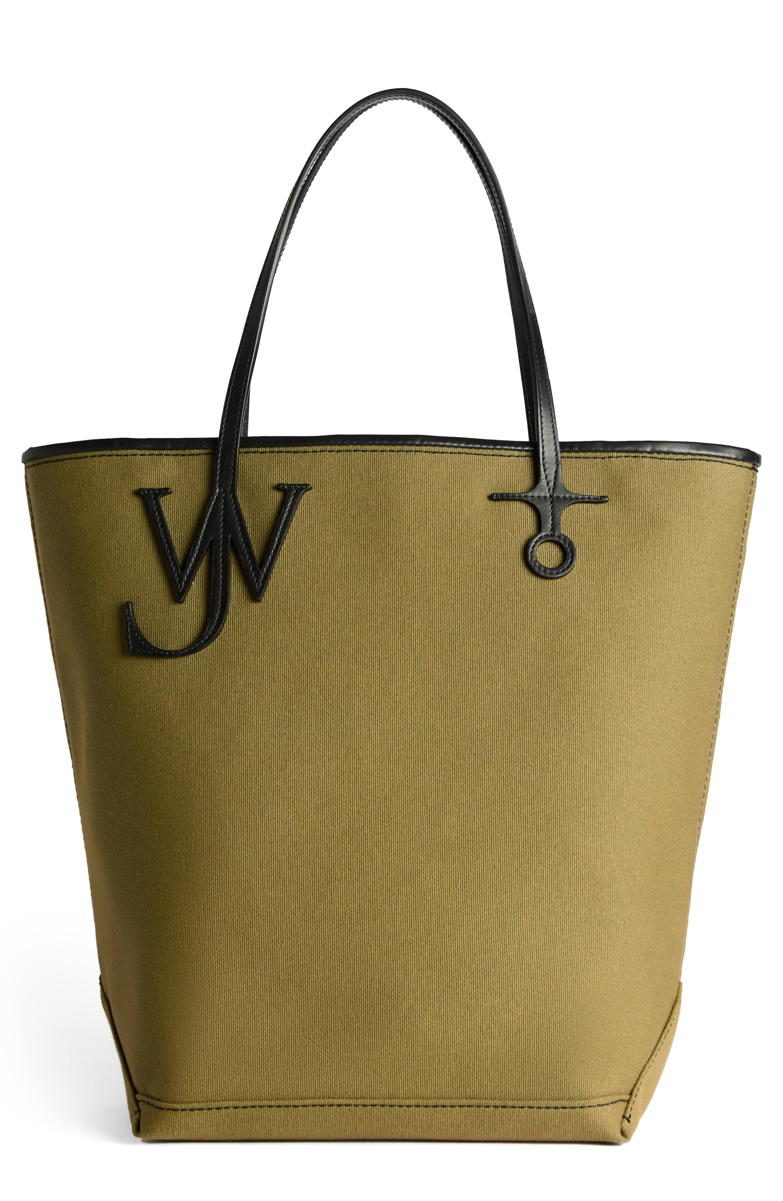 JW Anderson Tall Anchor Canvas Tote, Main, color, Khaki/ Black