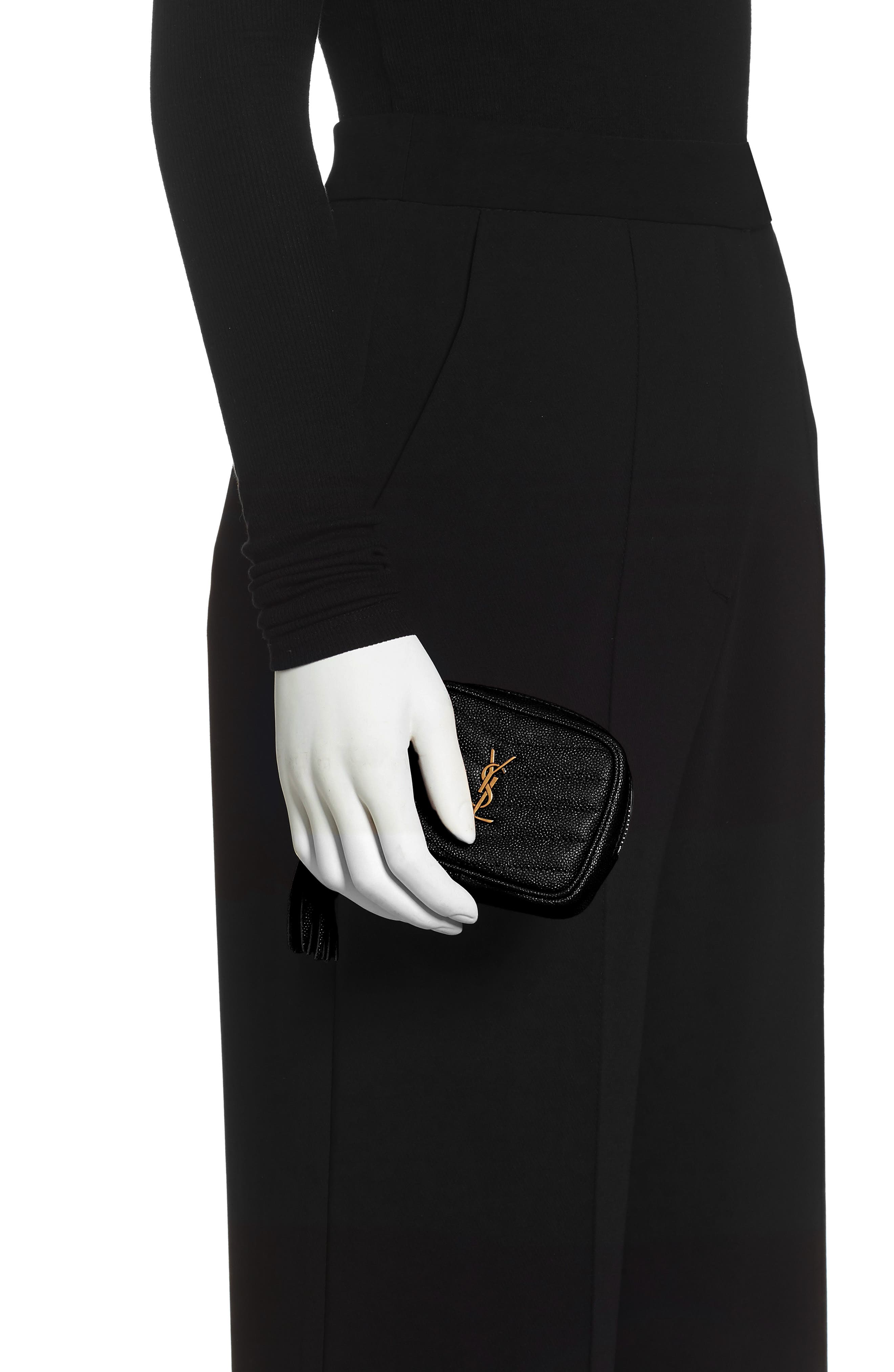 Saint Laurent Baby Lou Quilted Leather Micro Crossbody Bag, Alternate, color, 