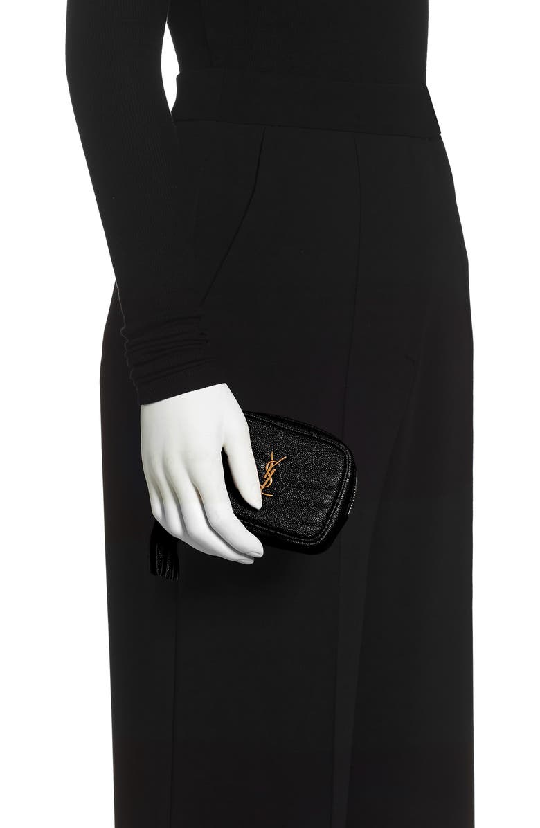 Saint Laurent Baby Lou Quilted Leather Micro Crossbody Bag, Alternate, color,