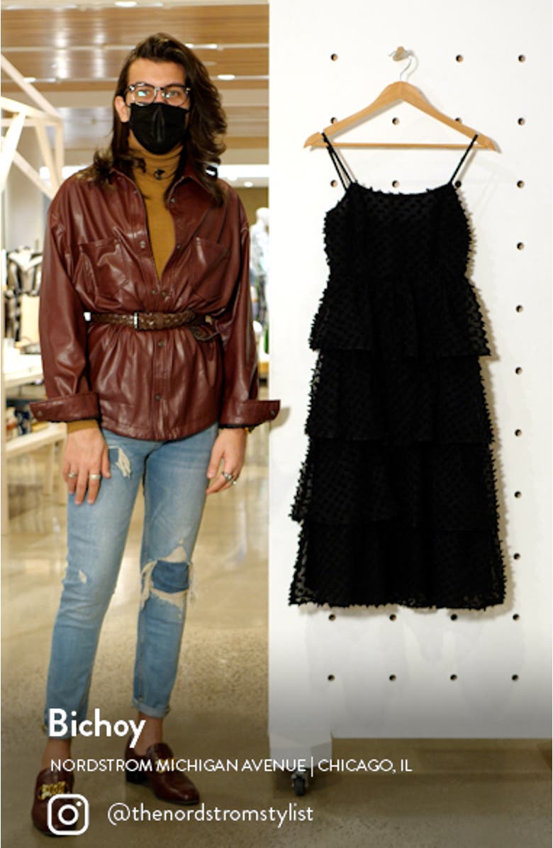 Flirting with You Pompom Tiered Ruffle Cotton Blend Dress, sales video thumbnail