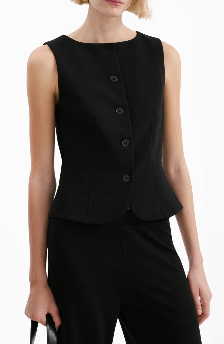 MANGO Suit Vest, Main, color, Black
