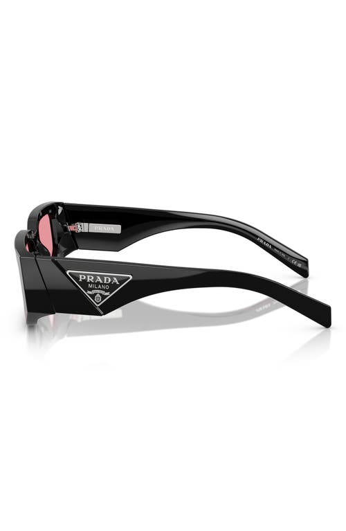 Prada 55mm Rectangular Sunglasses In Black Pink