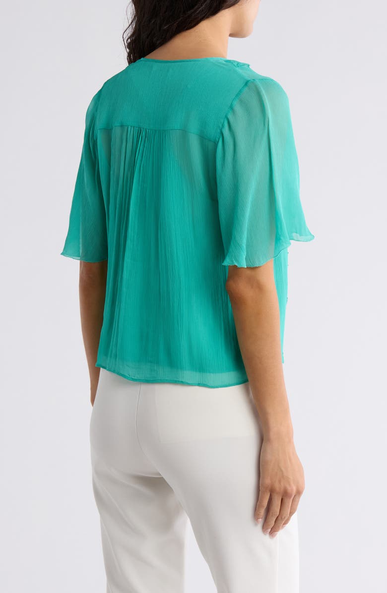 Joie Mikayla Ruffle Short Sleeve Button-Up Shirt, Alternate, color,