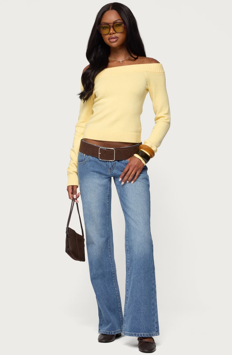 EDIKTED Elona Off the Shoulder Sweater, Alternate, color, Yellow