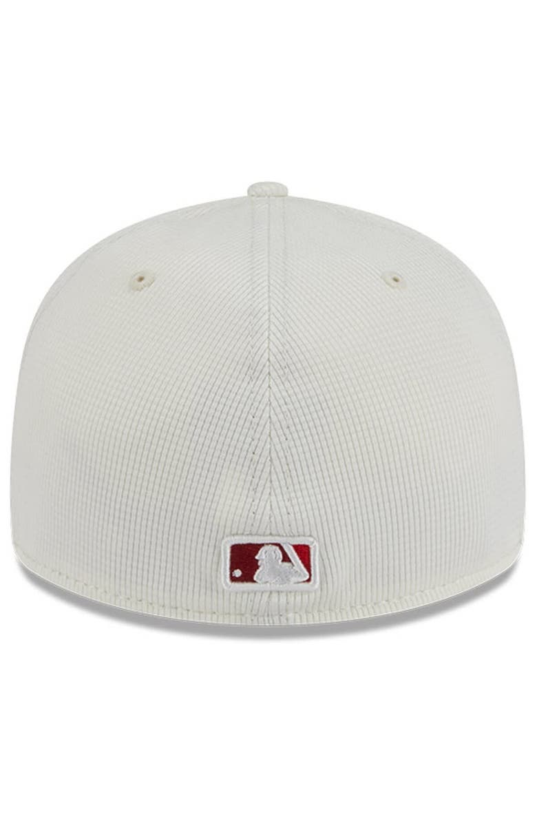 New Era Men's New Era Cream/Red Los Angeles Angels City Connect Batting Practice Low Profile 59FIFTY Fitted Hat, Alternate, color, Cream