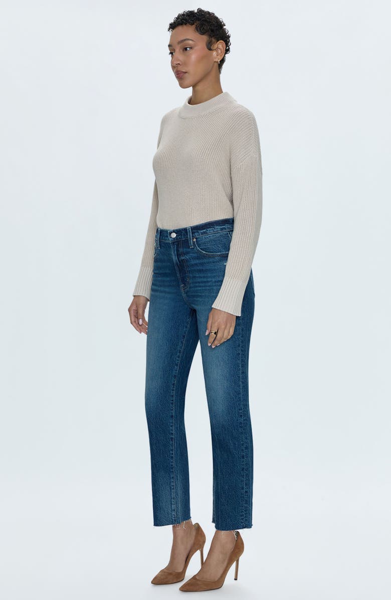 Pistola Charlie High Waist Raw Hem Ankle Straight Leg Jeans, Alternate, color,