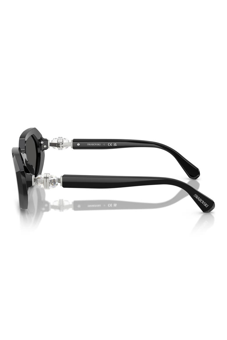 54mm Irregular Sunglasses, Alternate, color, BLACK