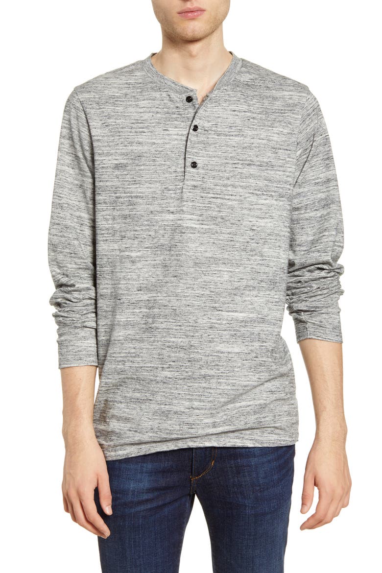 Granddad Classic Fit Long Sleeve Henley, Main, color, 606-GREY MELANGE